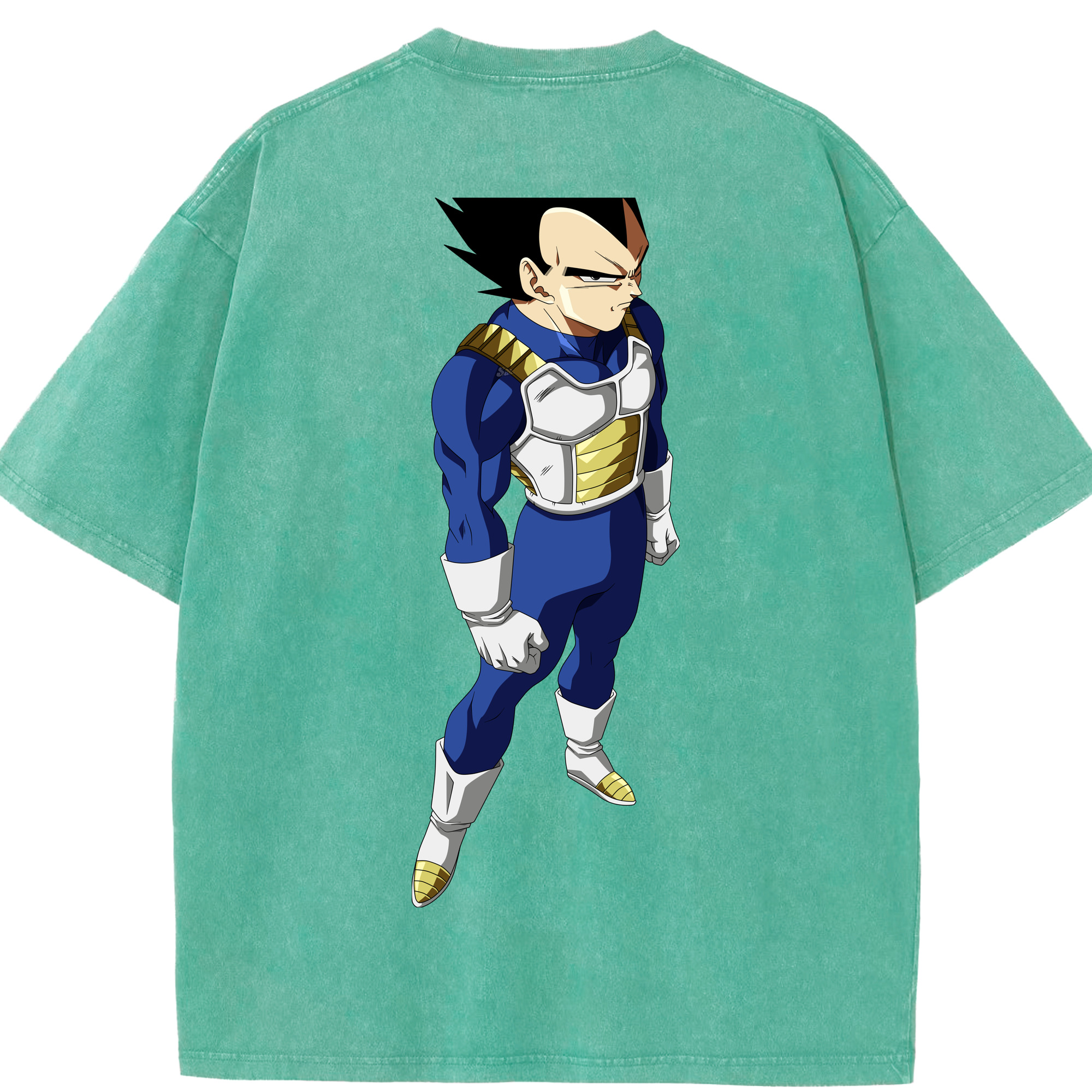 （画像用） ドラゴンボール ベジータ四世（Bejīta Yonsei）DRAGON BALL Vegeta IV 綿100% ヴィンテージ風 半袖Tシャツ（背面プリント）